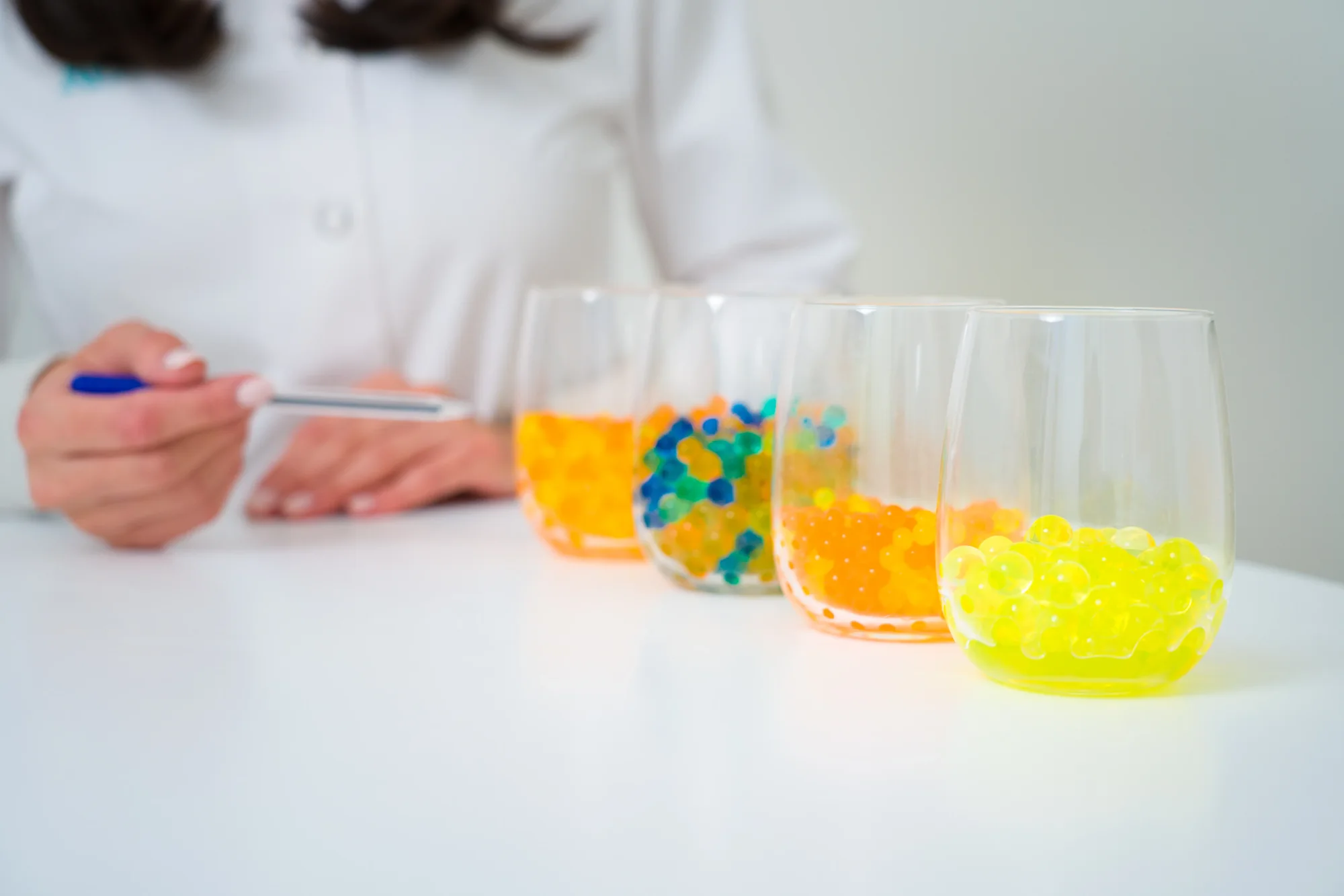 Demonstratiemodel waarmee de werking van cryolipolyse wordt uitgelegd